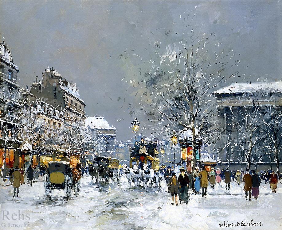 antoine blanchard place de la madeleine hiver Oil Paintings